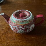 Chinese teapot in enamelled ceramic numbered and signed