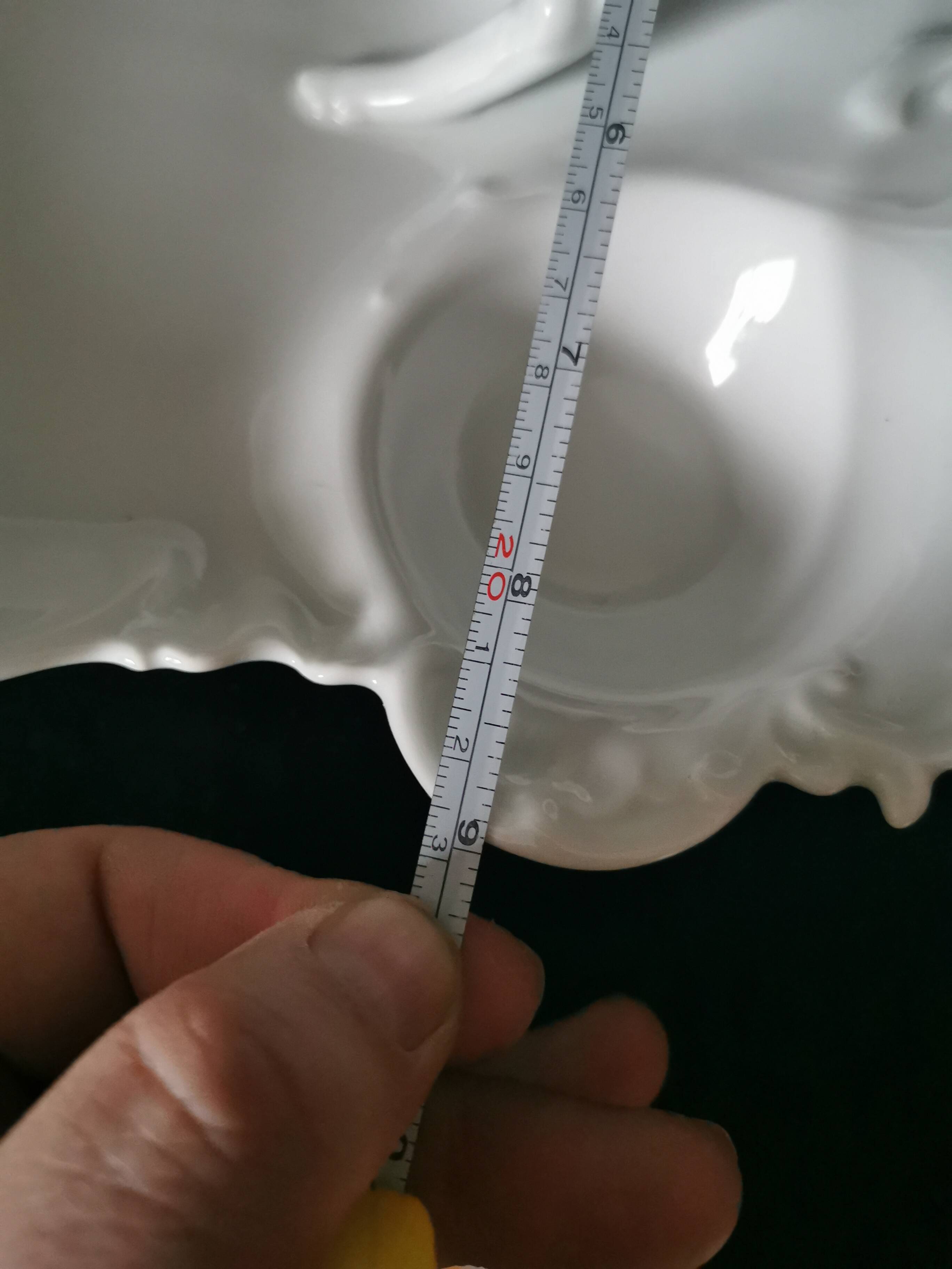 white Limoges porcelain crudité dish