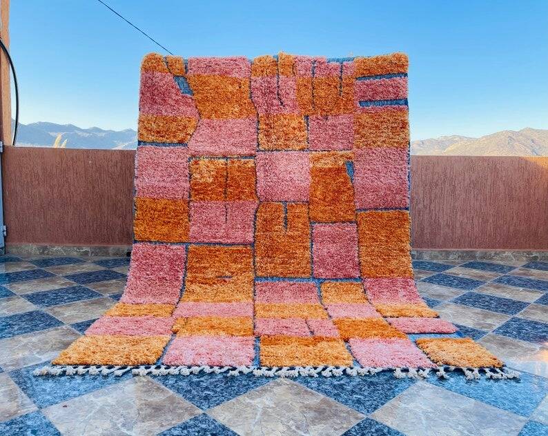 Handmade colourful rug from the Atlas Mountains 3/2m