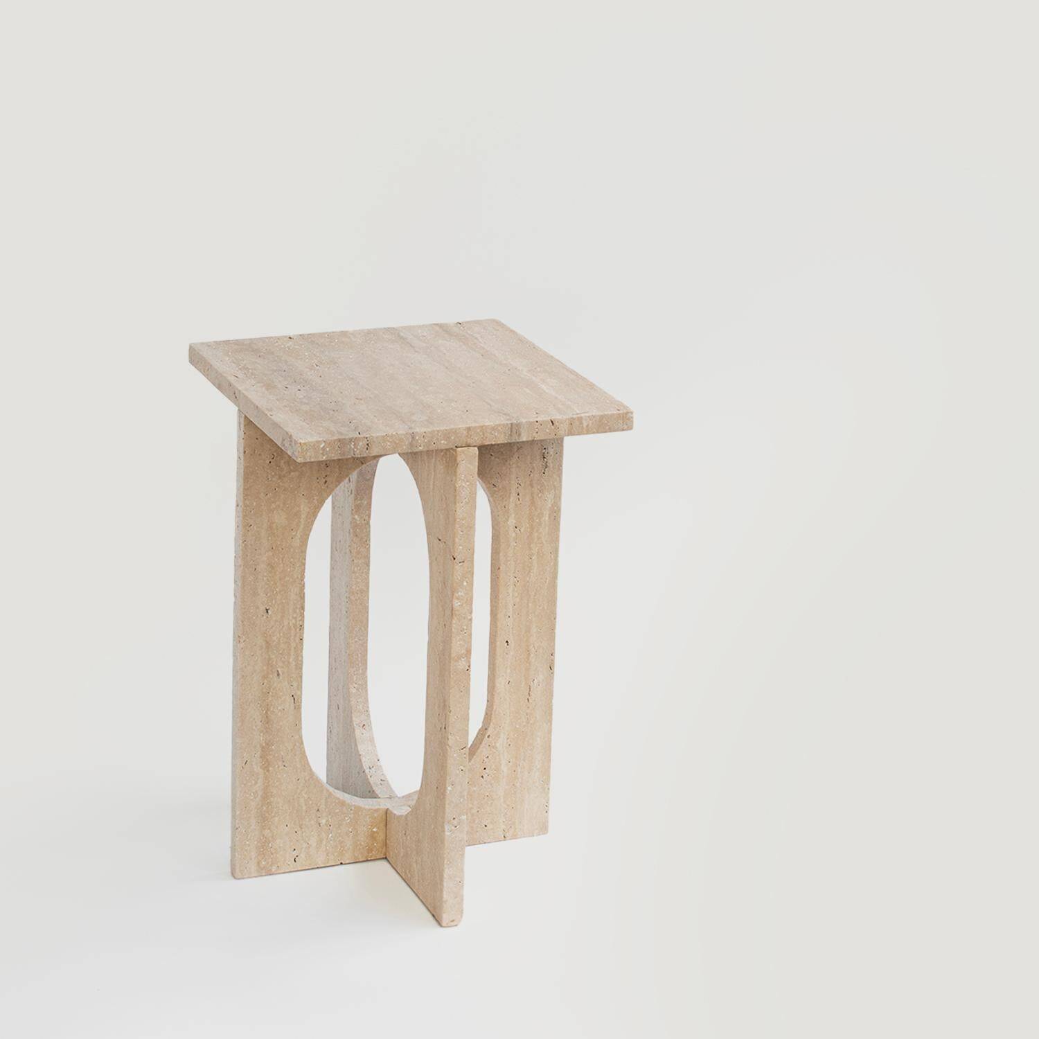 Table d'appoint en travertin "BOND"