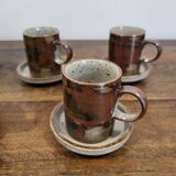 5 glazed stoneware espresso cups