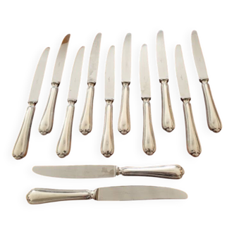 Ercuis - Set of 12 Sully model table knives - in silver metal