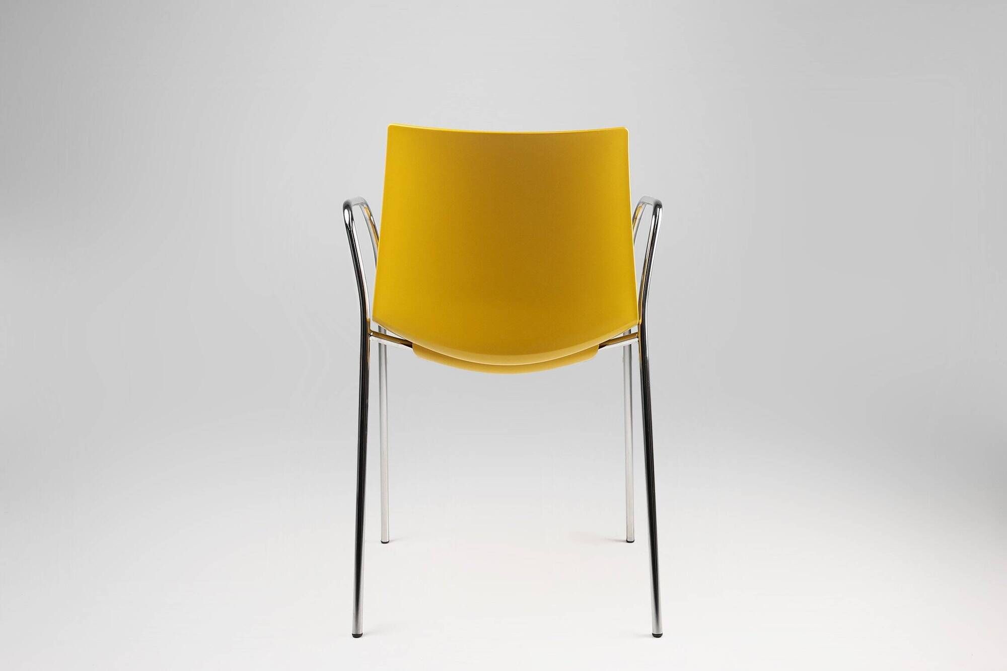 Mid-Century Yellow Chair with Metal Frame and Plastic Seat, Belgium