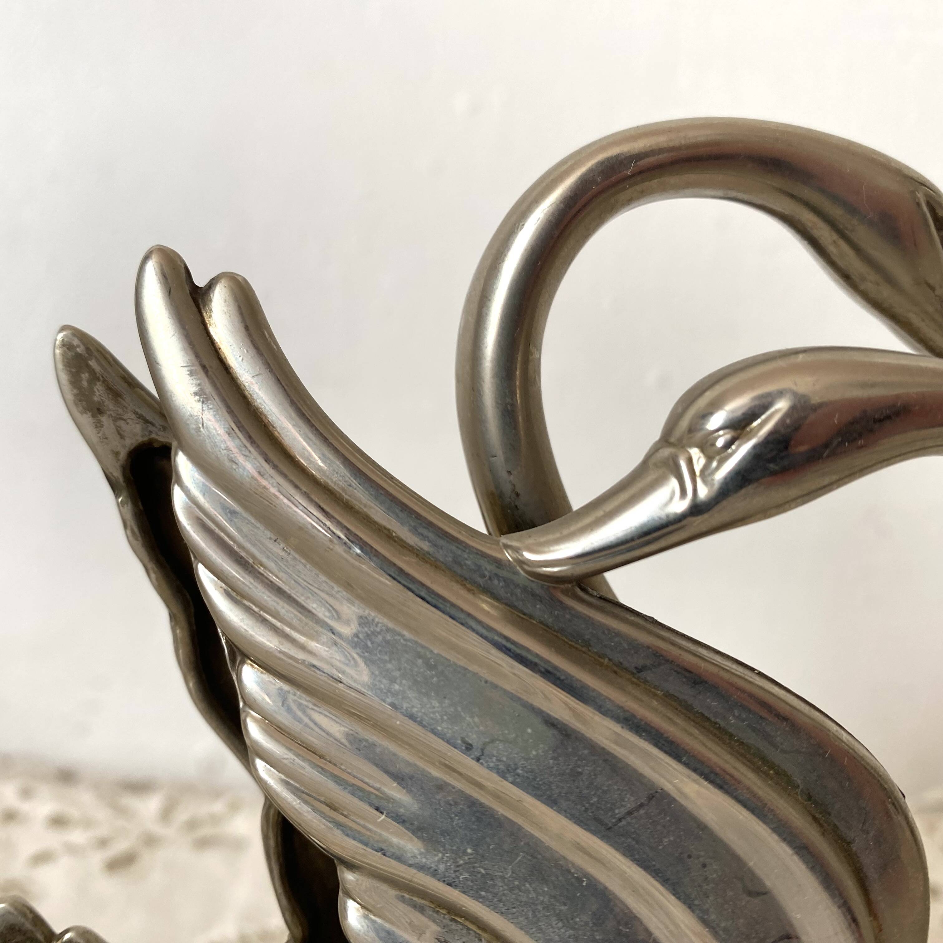 Zoomorphic letter holder, swans