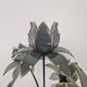 Hollywood Regency 5-Light Lotus Flower Table Lamp in Smoked Glass, 1980's