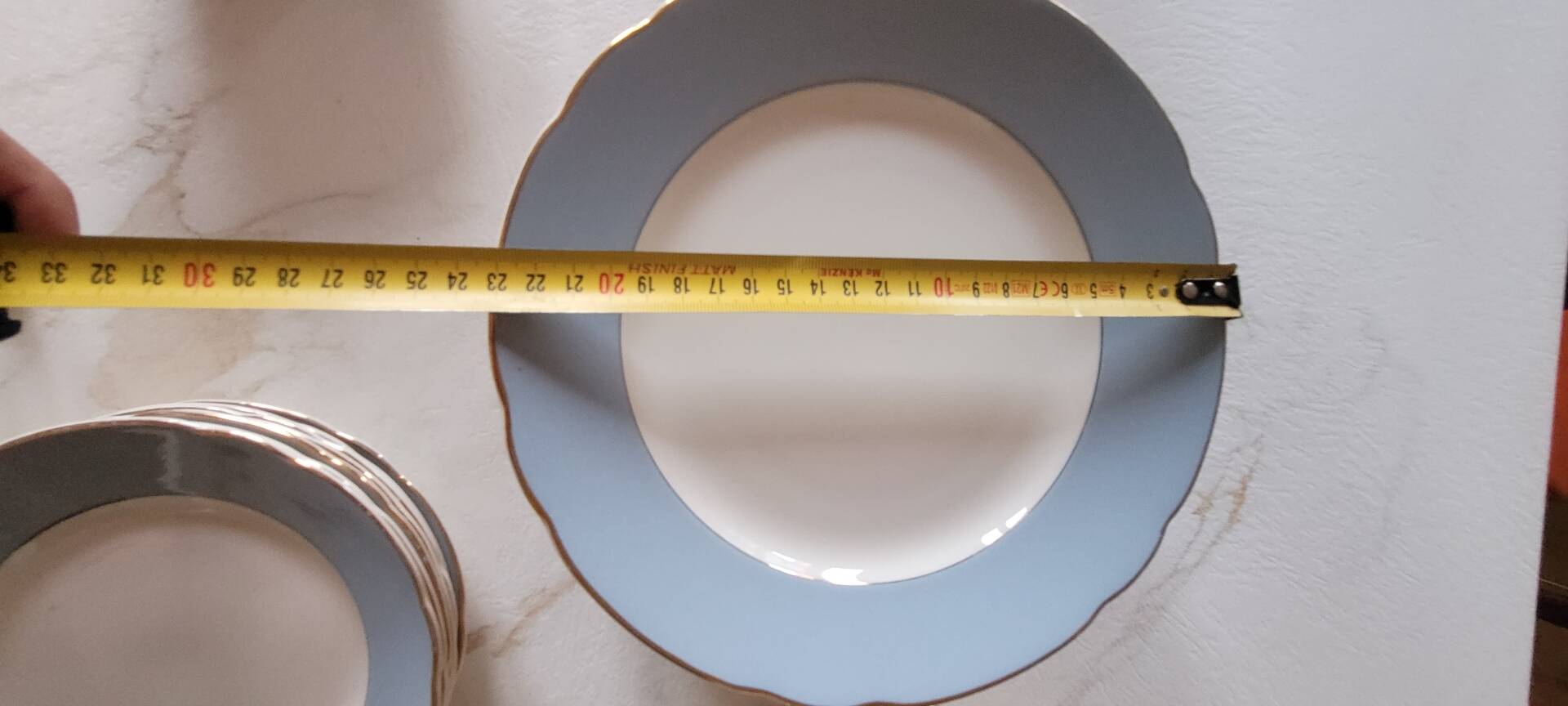 Service de table Villeroy & Boch – Modèle Saar – Bleu pastel & doré –