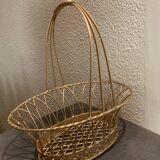 Basket / planter in hammered gilded bronze. 1880. Perfect condition