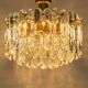Murano glass light fixture in brass Palazzo, Kalmar, Austria, 1970s