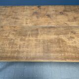 Handmade industrial oak dining table with black metal legs