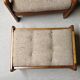 Fauteuil lounge scandinave en teck massif & ottoman 60/70