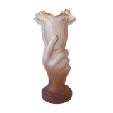 Art deco vase in pink frosted glass