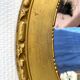 XXth oval mirror, gilded wood trumeau, beveled ice, vintage medallion mirror