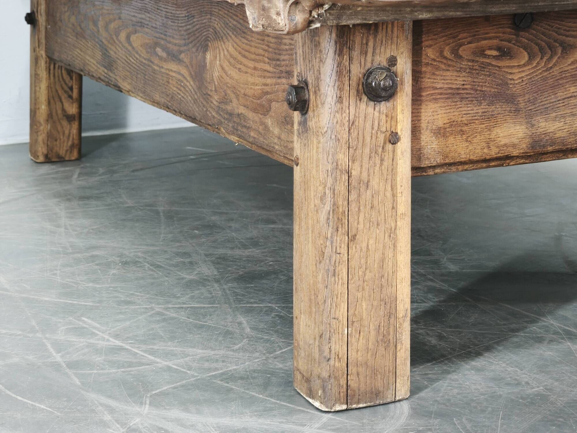 1940s Czechoslovak Oak and Patinated Leather Gym Bench
