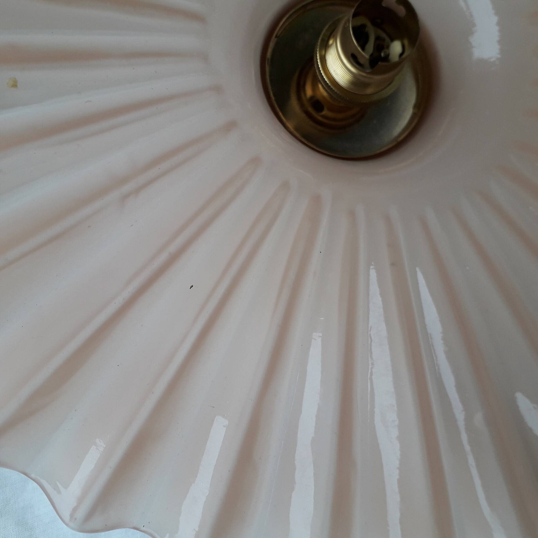 Pink glass pendant light