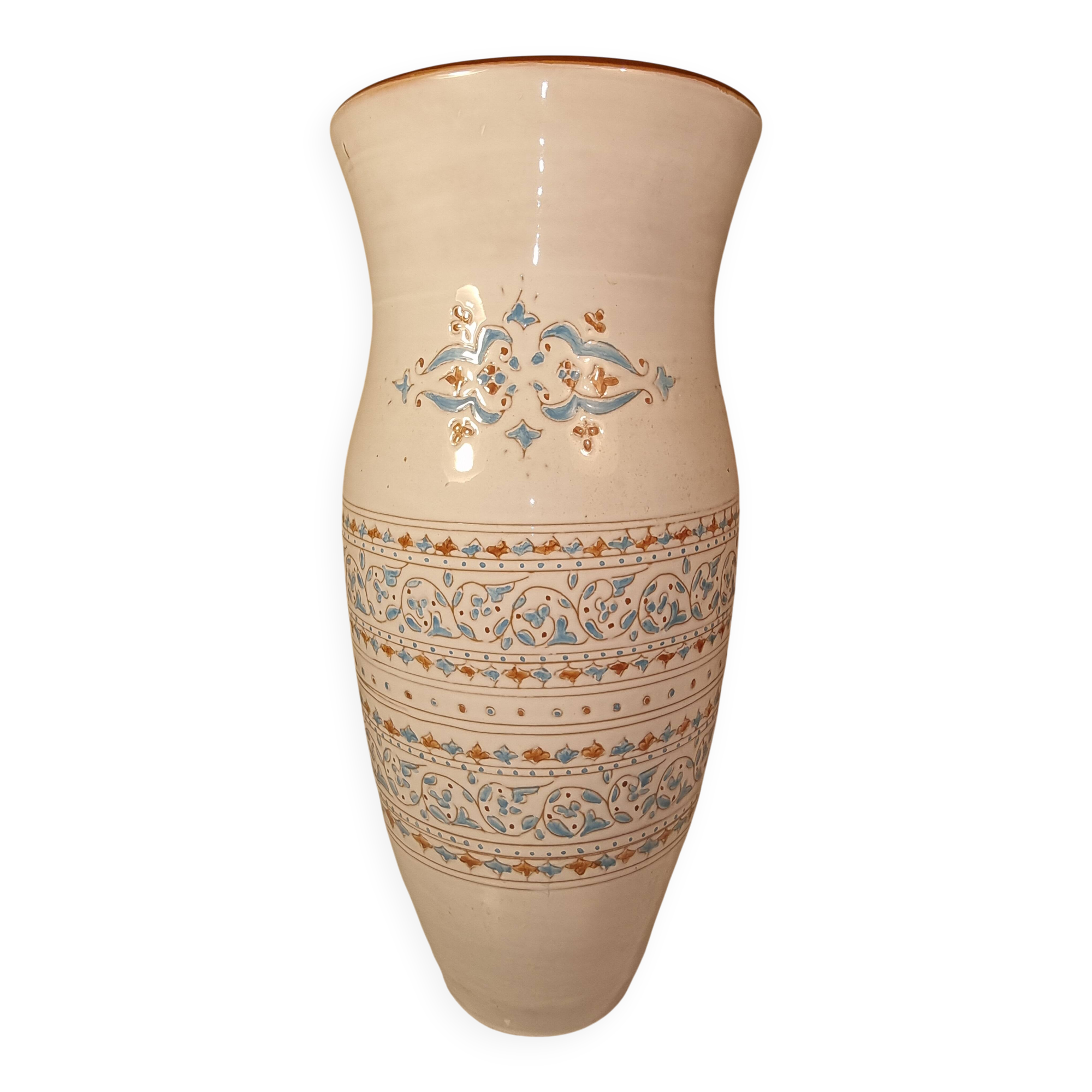 Grand vase céramique artisanal signé