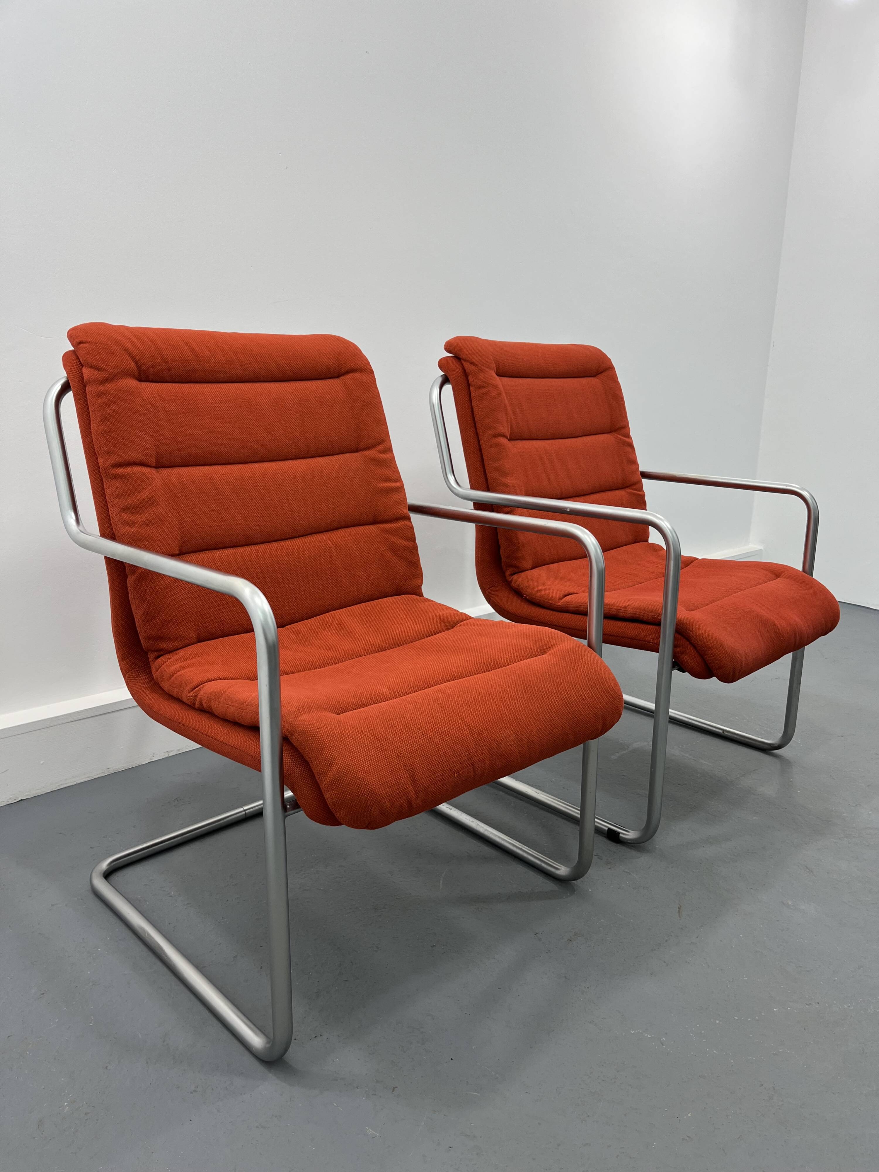 Set of two Mauser tubular lounge chairs, 1970s