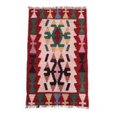 Tapis kilim turc vintage mini 57x94 cm en laine, petit coureur kelim, style shabby chic 2564