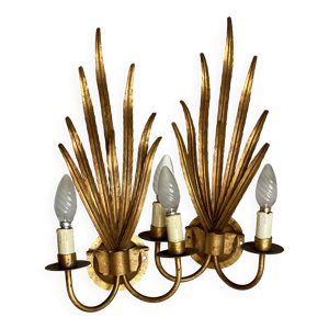 Paire d'appliques fougère
