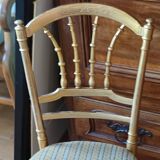 2 gilded Napoleon III bedroom chairs, 1900s