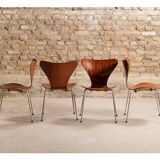 Chairs series 7, No.3107 by Arne Jacobsen for Fritz Hansen, teak butterfly, Denmark, circa 1955