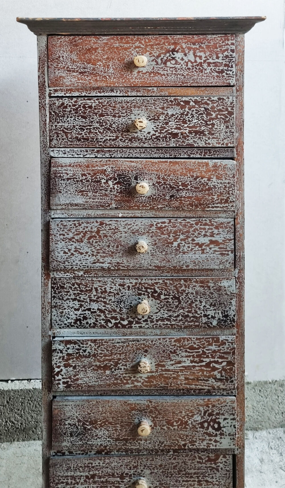 Column with workshop drawers, wooden, vintage, 50s