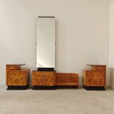Jindrich Halabala dressing table and bedside tables for Up Zavody 1950