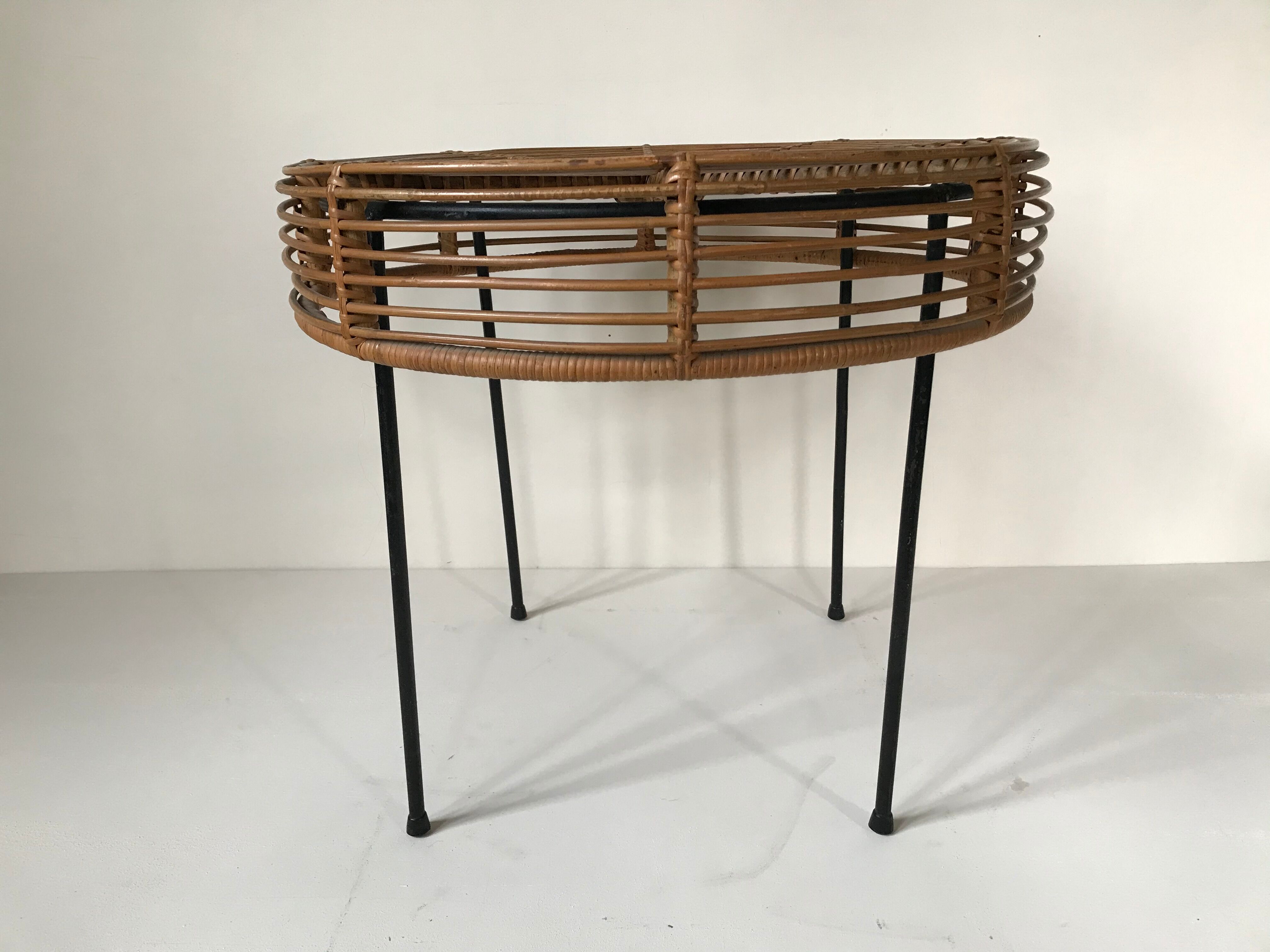 Rattan coffee table circa 1950
