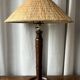 Large mahogany lamp with straw shade – "travel" spirit