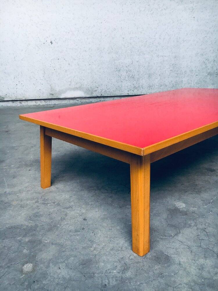 Mid-Century Red Coffee Table, Belgium, 1950s
