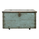Coffre de rangement en bois à patine bleue