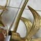 Vintage set of two messing flower wall lamps