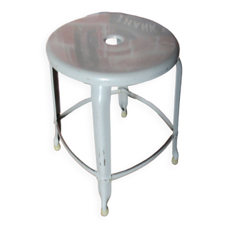 Tabouret industriel d'atelier Nicolle métal années 60-Bon état -d'origine