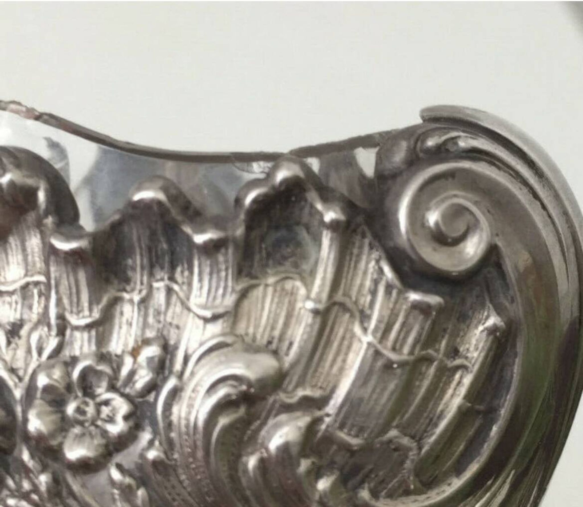 Beautiful pair of Louis XV style silver salt cellars