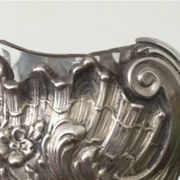 Beautiful pair of Louis XV style silver salt cellars