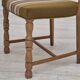 1970s, set of 4 Danish dining chairs in oak wood, green furniture wool.
