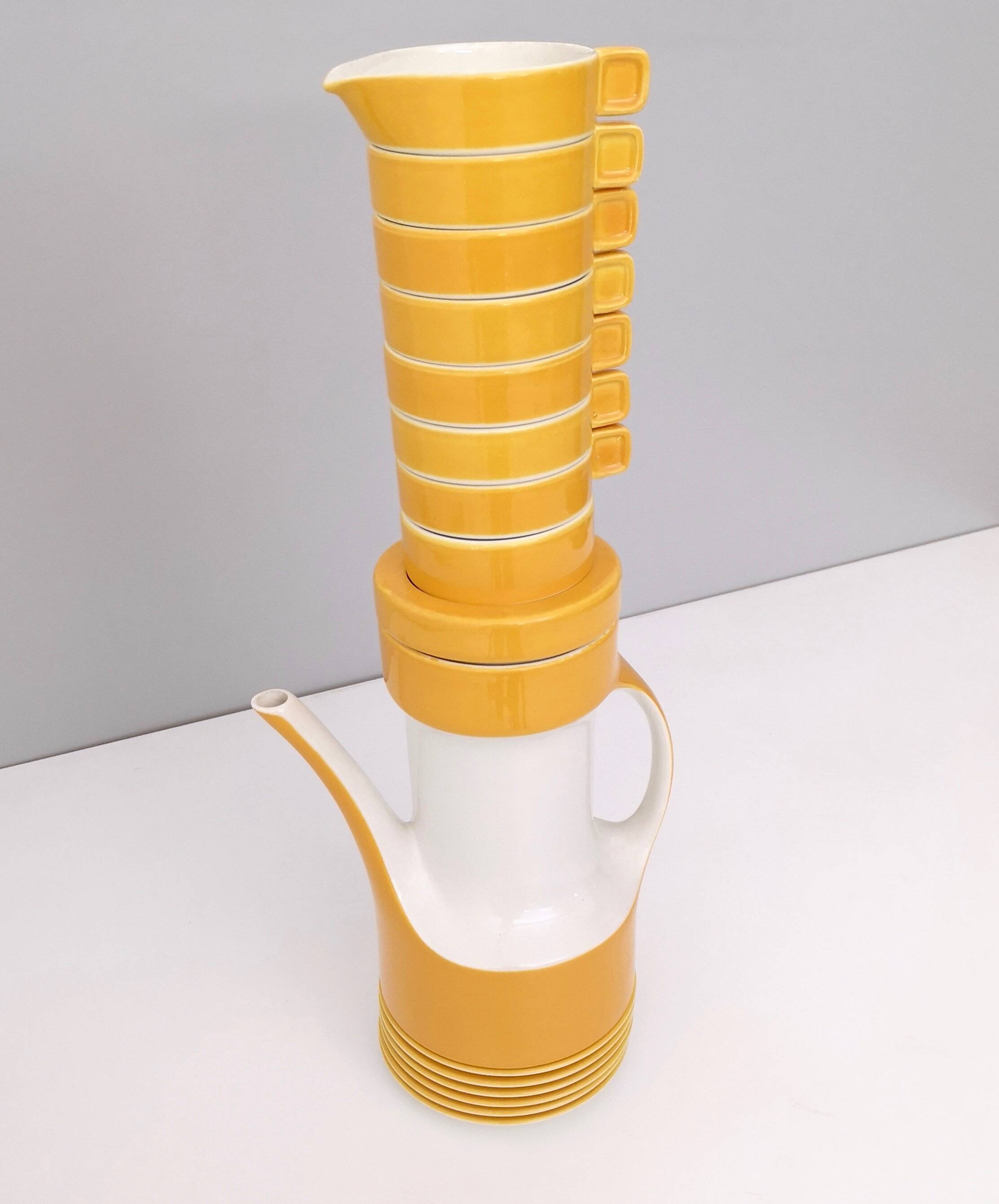 16-Piece Coffee/Teapot Set by Riccardo Schweizer Prod. by Pagnossin Ceramica