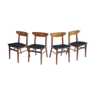 Lot de 4 chaises scandinaves 210 par Farstrup Mobler, danemark 1960s