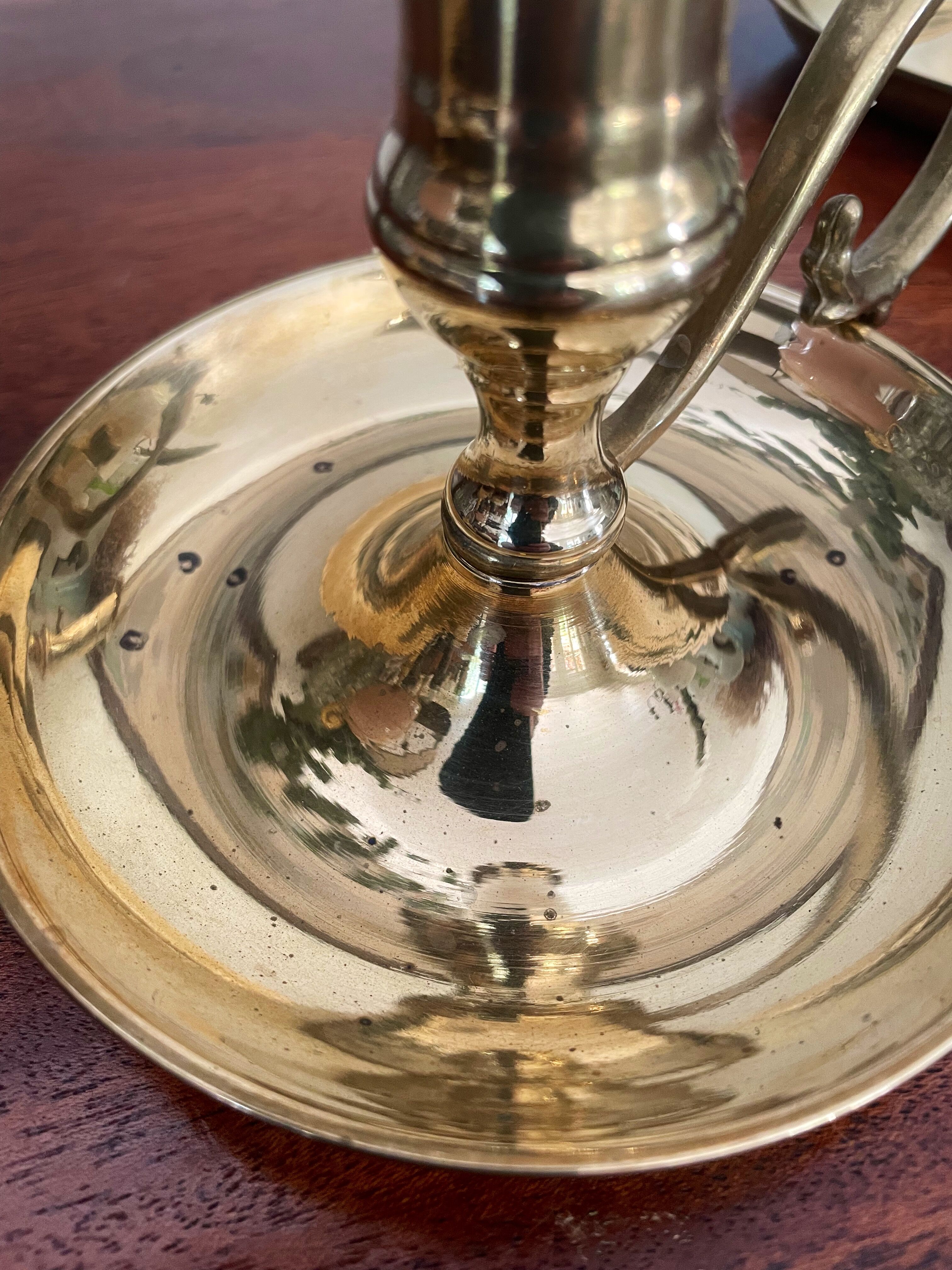 Pair of brass candle holders