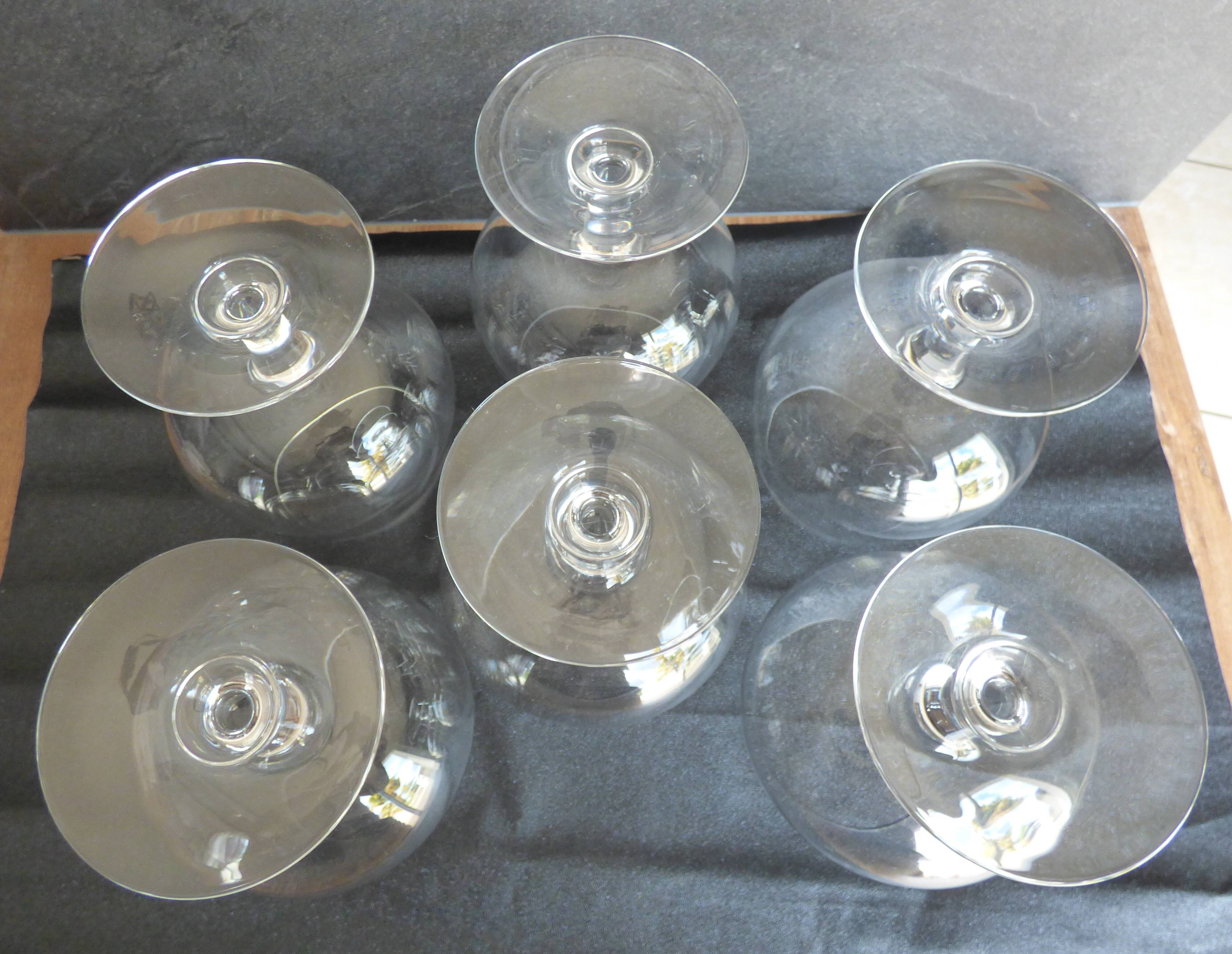 6 Large Cognac Glasses