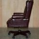 Fauteuil de bureau Chesterfield Wingback en cuir vintage