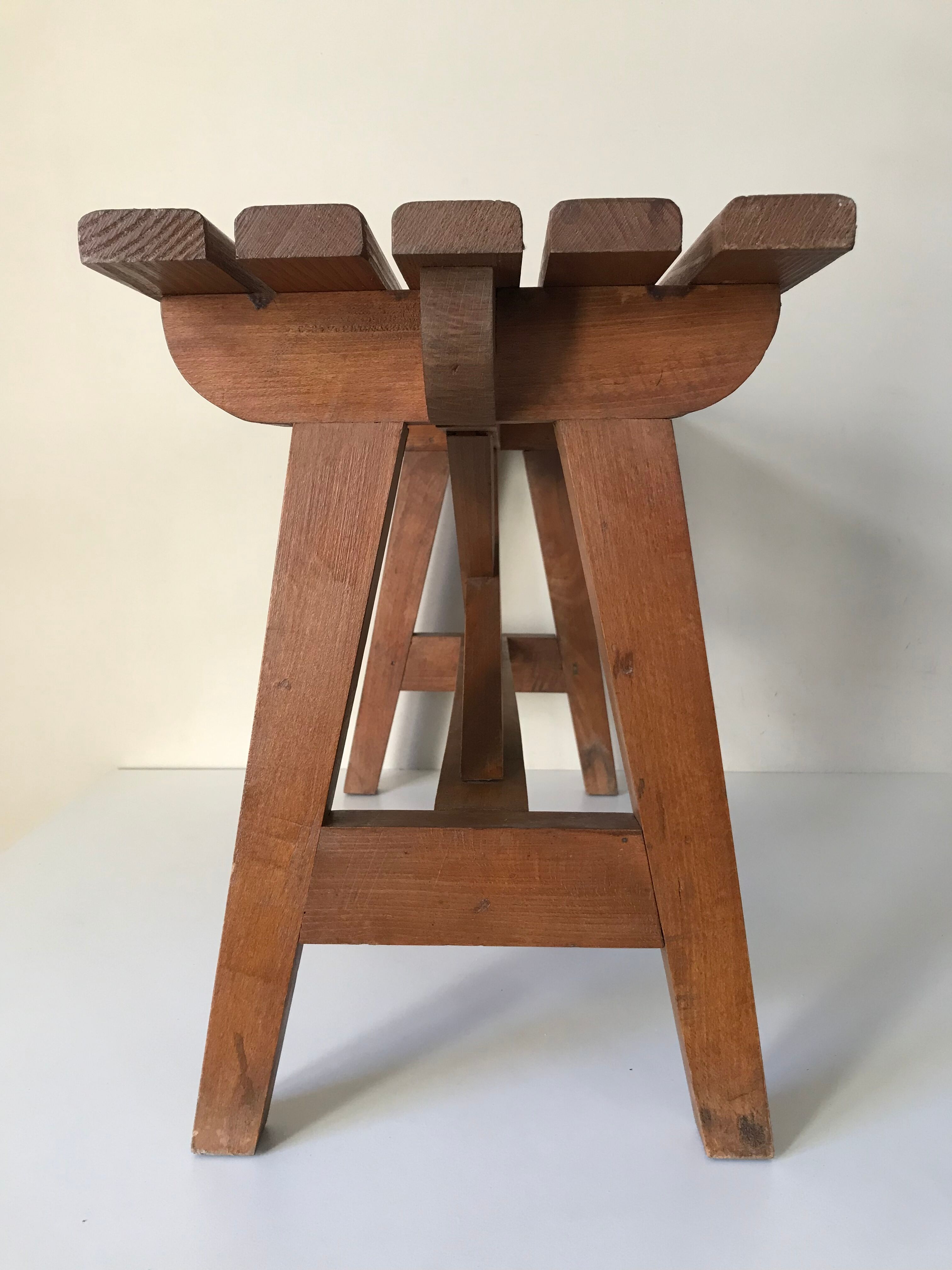 Bench vintage oak Annees 60