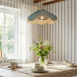 Suspension in a solid floral shape Cosette "mineral blue"