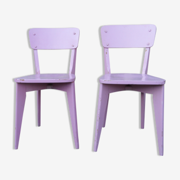 Pair of chairs signed pink Luterma- 40 years