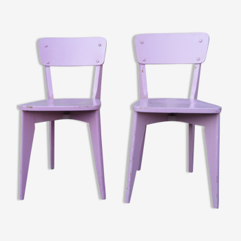 Paire de chaises Luterma roses années 40