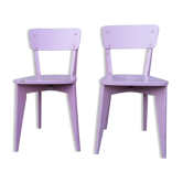 Pair of chairs signed pink Luterma- 40 years