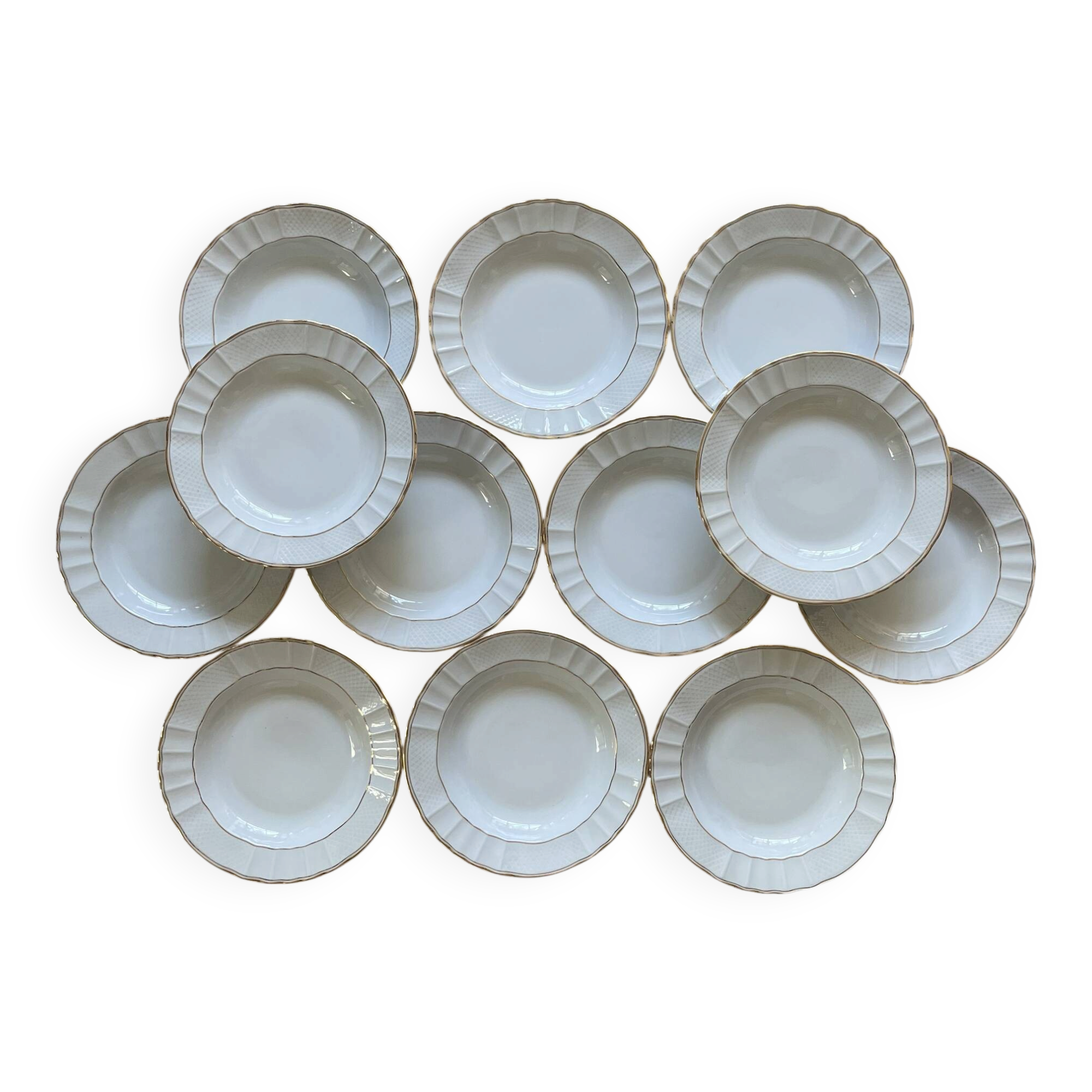 12 deep plates in Limoges porcelain by Bernardaud
