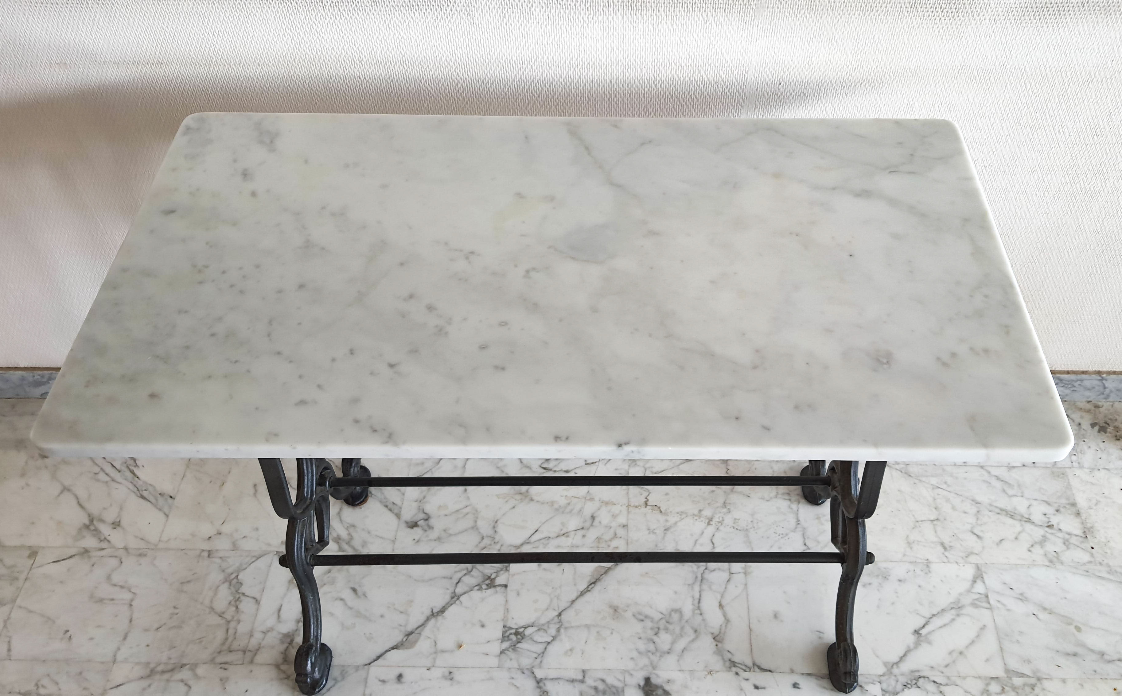 Bistro table white marble 4 pers