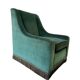 Fauteuil vintage turquoise avec franges