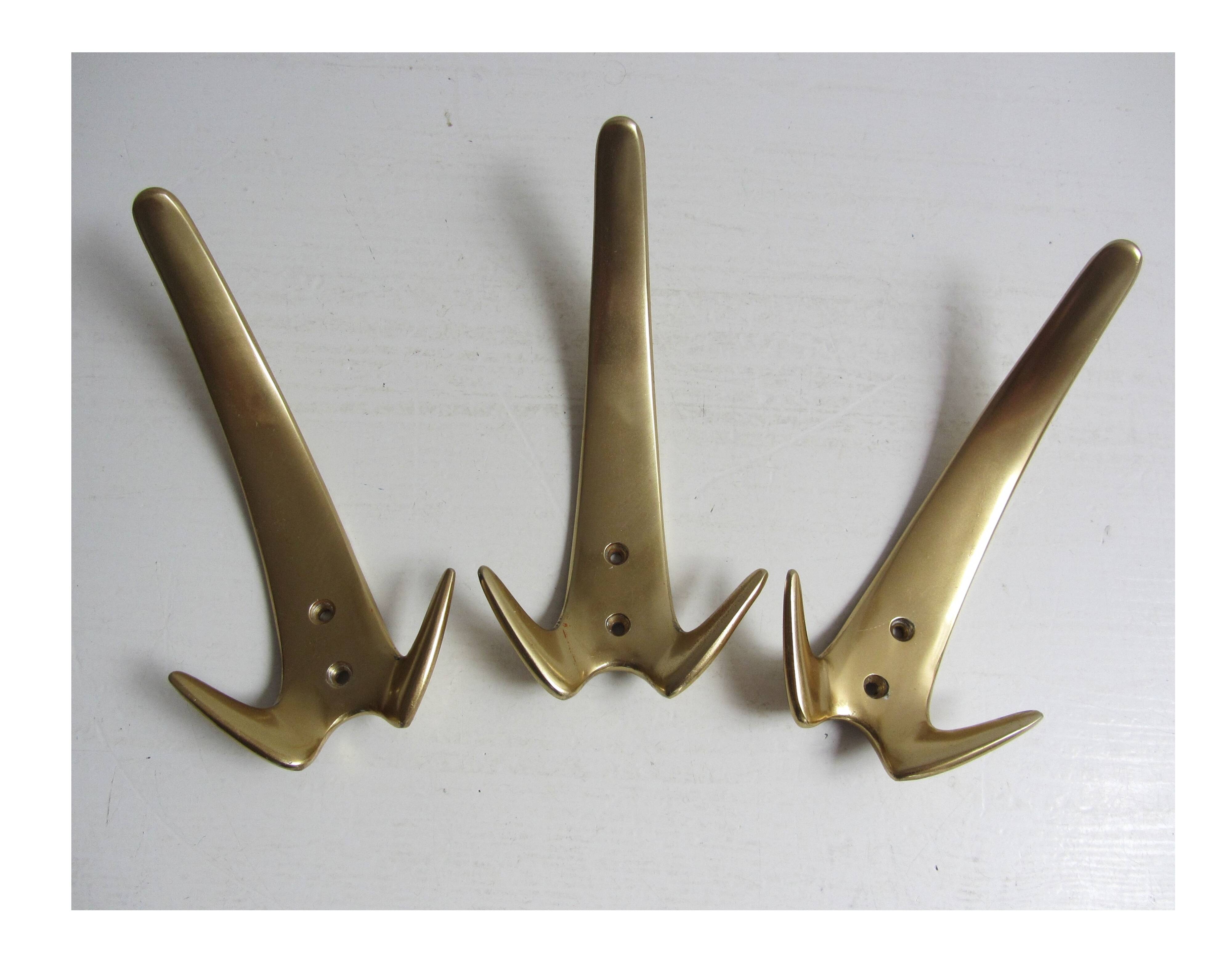 Vintage Carl Auböck Design Wall Hooks, Double Coat Hook