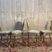 Suite de 4 chaises en bois doré Napoléon III